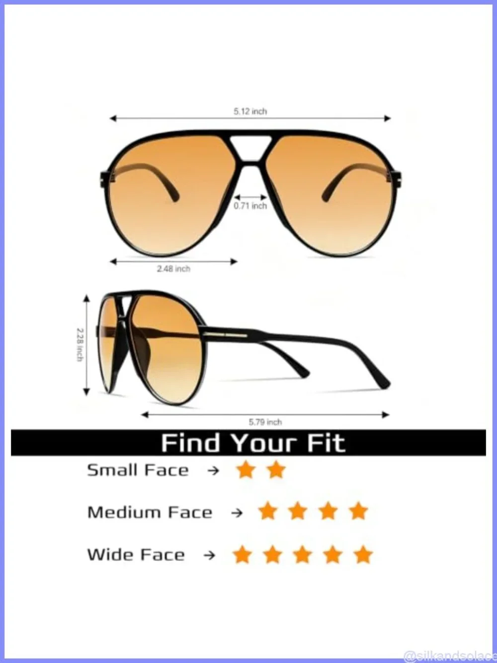 Retro Aviator Sunglasses Oversized Lightweight Square UV Protection